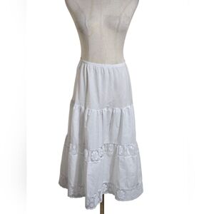 Wonder Maid Vintage 60s 70s White Lace Trimmed Petticoat Skirt